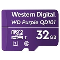 TARJETA MICROSD SERIE WD PURPLE 32GB WDD032G1P0C CLASE 10 U1 SOBRE ESCRITURA DE HASTA 16 TBW ESPECIAL PARA VIDEOVIGILANCIA