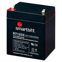 Batería de Reemplazo - Batería de Reemplazo SMARTBITT SBBA12-5 - Negro, 12 V, 5 Año(s), 5 AH, Plomo-ácido