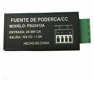 SAXXON PSU2412A1 - Convertidor de energia/ Corriente Alterna a Corriente Directa/ Voltaje de entrada 20V CA a 30V CA/ Voltaje de Salida 12V CD/ / 1 Ampere