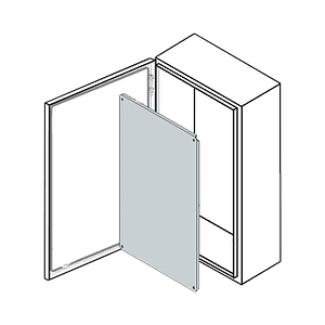 Gabinete de Acero IP66 Uso en Intemperie (500 x 700 x 250 mm) con Placa Trasera Interior Metálica y Compuerta Inferior Atornillable (Incluye Chapa y Llave T).