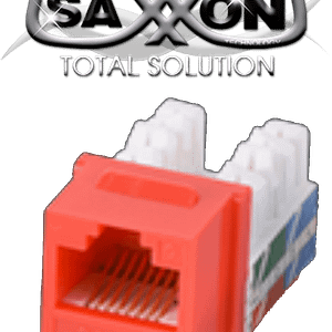 SAXXON M2656R - Modulo jack keystone RJ45 / 8 Hilos / CAT 6 / Compatible con calibres  AWG 22-26 / Color rojo