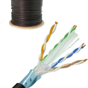 SAXXON OFTPCAT6COPEXT - Bobina de Cable FTP Cat6 100% Cobre/ 305 Metros/ Blindado/ Color Negro/ Uso Exterior/ Ideal para Cableado de Redes de Datos y Video/ Cert ISO9001/ UL / RoSH/