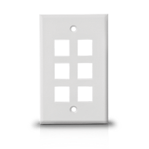 SAXXON A1756A - Placa de pared / Vertical / 6 Puertos tipo keystone / Color blanco