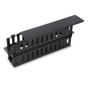 SAXXON J60610 - Organizador de cable horizontal para rack / Doble lado / Plastico / 2U