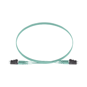 Jumper de Fibra Optica Multimodo 50/125 OM3, LC-LC Duplex, OFNR (Riser), Color Aqua, 5 Metros