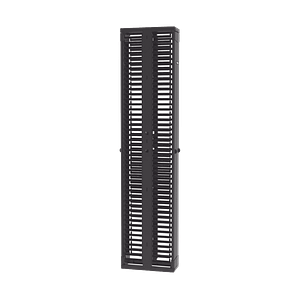 Organizador Vertical PatchRunner™, Doble (Frontal y Posterior), Para Rack Abierto de 45 Unidades, 8in de Ancho, Color Negro