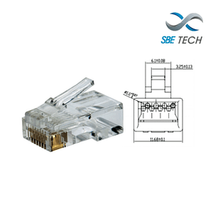 SBETECH PLUGRJ45C6- Conector plug RJ45 para cable UTP / CAT 6 / Paquete 50 piezas