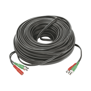 Cable Coaxial Armado de 50 Metros para Video y Energía / Optimizado para Cámaras 4K  / Conector BNC (Video) y PLUG de Alimentación (Siamés) / Uso interior / Cable de Video 100% Cobre de Alta Pureza.