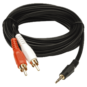 Convertidor 3.5mm Estéreo a 2 RCA Macho 1.83m, para Aplicaciones de Audio, Compatible con Amplificadores VSSL y Epcom ProAudio