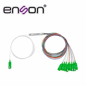 SPLITTER PLC (DIVISOR OPTICO) ENSON ENS-PLC1X8 CON CONECTORES SC APC 1X8 FIBRA OPTICA MONOMODO