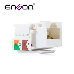 CONECTOR JACK ENSON ENS-JTL5WH CAT5E COLOR BLANCO A 90 GRADOS PONCHADO FACIL SIN PINZAS Y CUBREPOLV 10 piezas