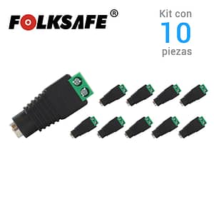 KIT 10 CONECTORES DE CORRIENTE HEMBRA 10x ENS-FC01 HEMBRA ENSON TIPO JACK 3.5 MM PARA ALIMENTAR CAMARAS CCTV O REALIZAR EMPALME DE CABLEADO CON BLOQUE POLARIZADO(+/-) PARA ATORNILLAR CABLE DE CORRIENTE O UTP MEDIDAS DEL CONECTOR 2.1 x 5.5 MM