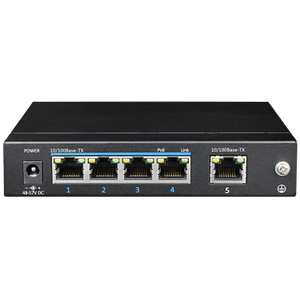 UTEPO UTP3SW0401TP60 - Switch PoE / No administrable / 4 Puertos PoE fast ethernet / 1 Puerto fast ethernet / 802.3af&AT / Modo CCTV / PoE 60 Watts