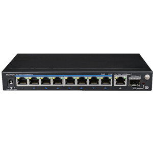 UTEPO UTP3GSW0802TSP120 - Switch Gigabit PoE / No administrable / 8 Puertos PoE Gigabit / 1 Puerto Gigabit RJ45 / 1 Puerto SFP / Modo CCTV / PoE 120 Watts