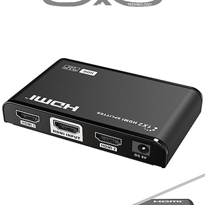 SAXXON LKV312HDR-V2.0 - Divisor de Video HDMI 4K de 1 Entrada y 2 salidas/ Soporta Resolución 4Kx2K @30Hz/ 1080P Full HD/ Distancia de 10 Metros en Entrada y Salidas/ Switch EDID para Autoajuste de Resolución/