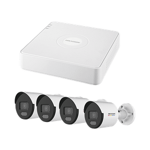 KIT IP 1080p / NVR de 4 Canales / 4 Cámaras IP Bala ColorVu