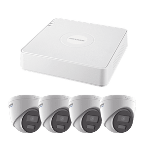 KIT IP 1080p / NVR de 4 Canales / 4 Cámaras IP Turret ColorVu