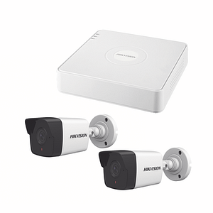 KIT IP 1080p / NVR de 4 Canales / 2 Cámaras Bala IP (Micrófono Integrado)