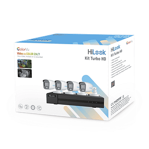 Kit TurboHD 1080p / DVR 4 Canales / 4 Cámaras Bala ColorVu con Micrófono Integrado / Fuente de Poder / Accesorios de Instalación