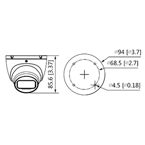 DAHUA IPC-HDW1830T-S6 - Camara IP Domo 4k/ 8 Megapixeles/ Lente de 2.8 mm/ 105 Grados de Apertura/ Micrófono Integrado/ IR de 30 Metros/ Metálica/ H.265/  IP67/ DWDR/ PoE/