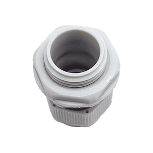 Conector Plástico Blanco Tipo Glándula para Rosca NPT 1/2"