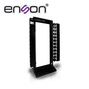 RACK VERTICAL ENSON ENS-RACK25UO DE 25UR DOS POSTES ORGANIZADOR VERTICAL INCUIDO EMPOTRABLE IDEAL PARA MONTAJE DE EQUIPOS DE RED Y CABLEADO ESTRUCTURADO COMPATIBLE CON TODOS LOS ACCESORIOS DE RACKS Y GABINETES ENSON