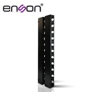 ORGANIZADOR VERTICAL ENSON ENS-VM25U PARA RACK DE 25UR CON VENTANAS DE ACCESO DE CABLEADO FABRICADO EN METAL TAPA REMOVIBLE PARA MEJOR ACCESO