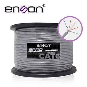 CABLE FTP CAT6 ENSON EPRO-CAT6-FTP FORRO PVC BLINDADO 4 PARES CALIBRE 23 AWG 100% COBRE USO INTERIOR BOBINA 1000 PIES 305 METROS **CERTIFICACION UL**