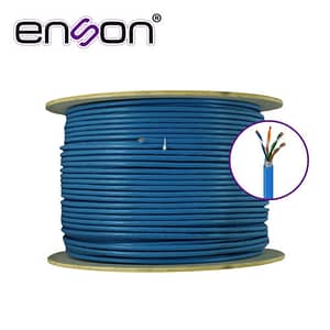 CABLE UTP CAT6A ENSON 12264L305 FORRO PVC AZUL 4 PARES 500MHz 100% COBRE USO INTERIOR 1000 PIES 305 METROS