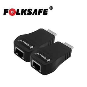 EXTENSOR HDMI FS-HD2000E FOLKSAFE TRANSMISOR Y RECEPTOR HASTA 50M CON UTP CAT5E Y 60M CON UTP CAT6 / EXTENCION DE SEÑAL HDMi - ALIMENTACIÓN 5VCD@1AMP TIPO "C" HASTA 1080P FÁCIL DE INSTALAR Y MANIPULAR