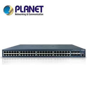 SWITCH PLANET STACKING SGS-6310-48T6X ADMINISTRABLE L2 + L3 RUTEO ESTATICO/ 48 PUERTOS RJ45 VELOCIDAD DE TRANSMISION 10/100/1000 MBPS + 6 SFP VELOCIDAD DE TRANSMISION 10 GB MONTAJE EN RACK/TEMPERATURA DE OPERACION 0-50 GRADOS CENTIGRADOS.