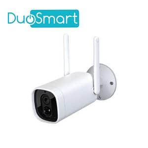 CAMARA INTELIGENTE 100 POR CIENTO INALAMBRICA DUOSMART E41 WIFI 2.4 GHZ 3MP COMPATIBLE CON APP DUOSMART CON BATERIA RECARGABLE INTEGRADA DE LARGA DURACIÓN CON AUDIO BIDIRECCIONAL GRABACION POR DETECCION DE MOVIMIENTO EN MICROSD DE HASTA 128GB (NO INCLUIDA)