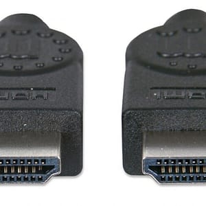 MANHATTAN 308816- Cable HDMI de Alta Velocidad de 1 Metro/ Resolucion 4K@30Hz/ Soporta 3D/ HDMI Macho a Macho/ Soporta Canal de Retorno de Audio (ARC)/ Blindado para Reducir Interferencia/