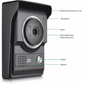 ZKTECO VDP04B4 Kit - Kit de Videoportero Analógico / Monitor de 4.3 Pulgadas / Frente de Calle con cámara de 1 MP / Ángulo de Visión 80° / Conexión hasta 4 monitores #preciosbajos