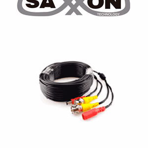 SAXXON SXWB10 - Cable Coaxial Siamés Armado / Conector BNC de Video / Conector de Alimentación / 10 Metros / 100% Cobre / Optimizado para cámaras 4K / Uso en interior