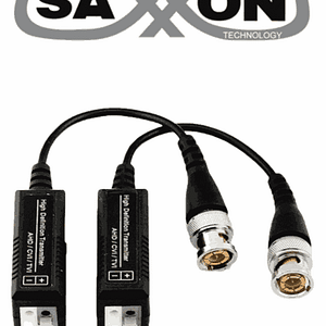 SAXXON SXCF200 - Par de Transceptores Pasivos 4 en 1 / 1080P hasta 250 Metros / 720P hasta 300 Metros / Soporta HDCVI / AHD / TVI / CBVS / Push para Fácil Conexión