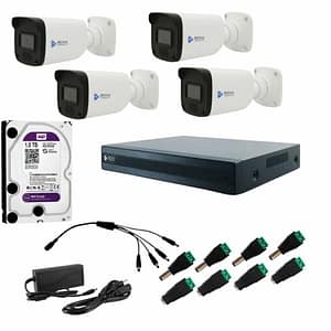 Kit 4 camaras dvr de 4 canales con conectores machos hembras