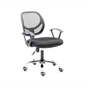 Silla Secretarial - Silla Secretarial NEXTEP NE-650S Altura Ajustable y Reclinable Giratoria y Cromada - Color Negro