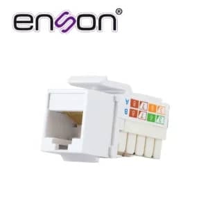 CONECTOR MODULAR JACK KEYSTONE RJ45 ENSON EPRO-JACK6A-WH SERIE PRO, POSICION VERTICAL CAT6A COLOR BLANCO COMPATIBLE CON PLACAS ENSON EPRO-FP