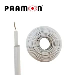 CABLE DOBLE AISLADO COLOR BLANCO CAB-DOBLE AISLADO -W-100M PAAMON CAPA AISLANTE DE POLIETILENO CON CUBIERTA EXTRA DE PVC Y NAILON CONDUCTOR 22AWG DE COBRE ESTAÑO PARA EXTERIOR SOPORTA HASTA 18,000 VOLTS ROLLO DE 100 METROS