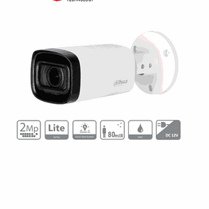 DAHUA HAC-HFW1200RN-Z-2712-S6 - Camara Bullet de 2 Megapixeles/ 1080p/ Lente Motorizado de 2.7 a 12 mm/ Super Adapt/ IR de 80 Metros/ Metalica/ IP67/  BLC/ HLC/ DWDR/  Soporta CVI/CVBS/AHD/TVI/ #LoNuevo