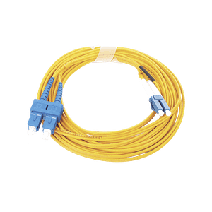 Jumper de Fibra Óptica Monomodo 9/125 LC/UPC-SC/UPC, PVC, 2.0 mm, Dúplex, amarillo, 5 metros