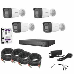 KIT CCTV 4 camaras + DVR 4 Canales TURBOHD + 2 Canales IP + cables +listo instalar + Disco de 1TB Audio de Dos Vías por Coaxitron /