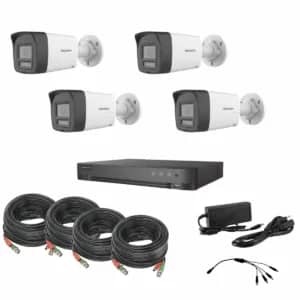 KIT CCTV 4 camaras + DVR 4 Canales TURBOHD + 2 Canales IP + cables +listo instalar  Audio de Dos Vías por Coaxitron /