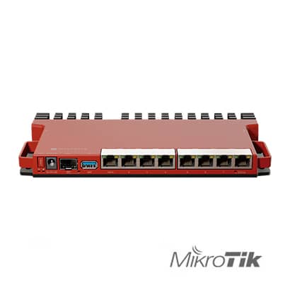 RUTEADOR MIKROTIK L009UiGS-RM 8 PUERTOS GIGA 1 PUERTO GIGA POE PASIVO 1 PUERTO SFP (2.5G) MONTAJE EN RACK 40 WATTS DE CONSUMO LICENCIA 5 IDEAL PARA PEQUEÑAS Y MEDIANAS EMPRESAS.