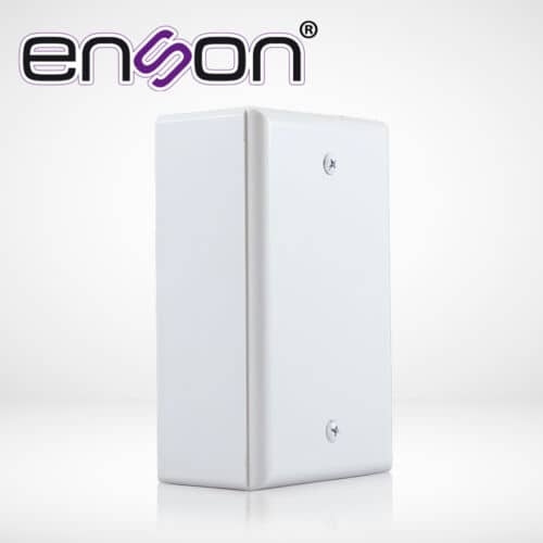 CAJA PLÁSTICA TAMAÑO ESTÁNDAR CON TAPA CIEGA DE PLASTICO ENSON ENS-947 COLOR BLANCO PARA MONTAJE SOBRE PARED O TECHO