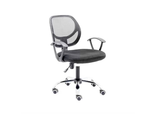 Silla Secretarial - Silla Secretarial NEXTEP NE-650S Altura Ajustable y Reclinable Giratoria y Cromada - Color Negro