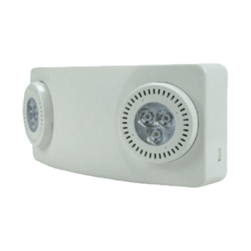 Luz dual led de emergencia/520lm/uso rudo/montaje en pared o techo/batería de respaldo incluida