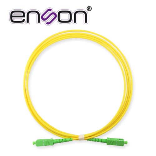 JUMPER DE FIBRA OPTICA ENSON ENS-JUMPSCS FORRO PVC COLOR AMARILLO FLAMABILIDAD LSZH RISER TIPO DE FIBRA MONOMODO OS2 G652D 9/125 MICRAS CONECTORES SC SIMPLEX - SC SIMPLEX LONGITUD 2 METROS IDEAL PARA LA CONECTIVIDAD ENTRE EQUIPOS ONT