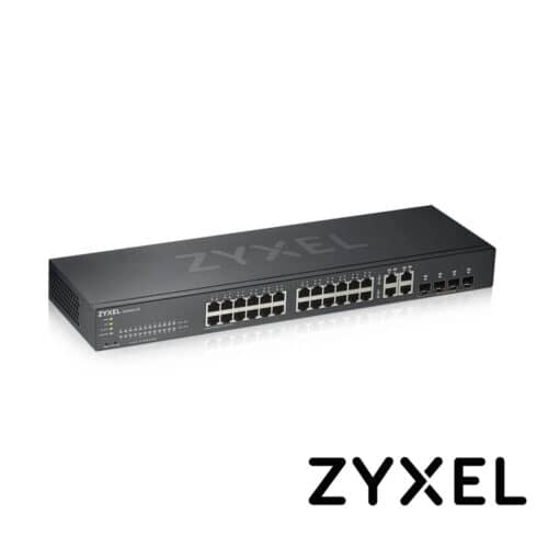 SWITCH ZYXEL GS1920-24v2 24 PUERTOS RJ45 100/1000 Mbps + 4 PUERTOS COMBO RJ45/SFP 1000 Mbps ADMINISTRABLE-L2 COMPATIBLE CON NEBULA Y STANDALONE